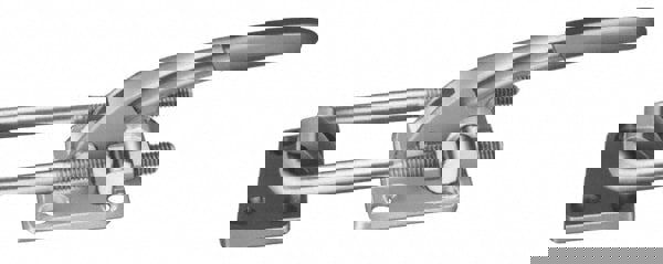 Pull-Action Latch Clamp: Horizontal, 7,500 lb, U-Hook, Flanged Base